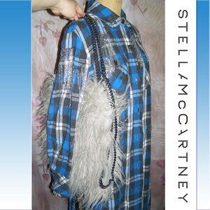 NEW Stella McCartney Faux Fur Gray Chain Tote Hobo bag